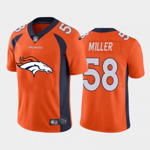 Denver Denver Broncos #58 Von Miller Orange Men's Big Team Logo Vapor Limited Jersey Men's