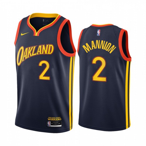 Golden State Warriors #2 Nico Mannion Navy Womens Swingman 2020-21 City Edition Jersey Womens