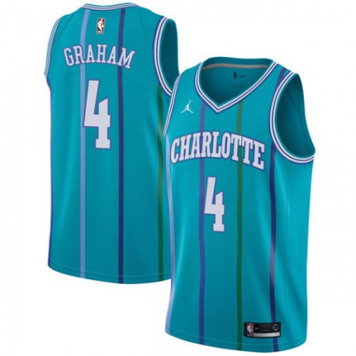 Charlotte Hornets #4 Devonte Graham Aqua Jordan Swingman Hardwood Classics Jersey Mens