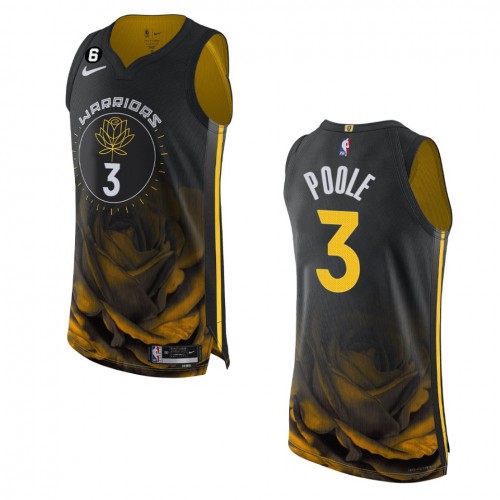 Golden State Golden State Warriors #3 Jordan Poole Black 2022-23 Authentic Jersey - City Edition Mens