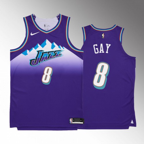 Utah Utah Jazz #8 Rudy Gay Mens Purple 2022-23 Classic Edition Jersey Mens