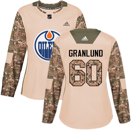 Adidas Edmonton Oilers #60 Markus Granlund Camo Authentic 2017 Veterans Day Women's Stitched Jersey Womens