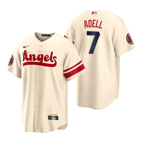 Los Angeles Los Angeles Angels #7 Jo Adell Cream Men's 2022 City Connect Game Jersey Men's
