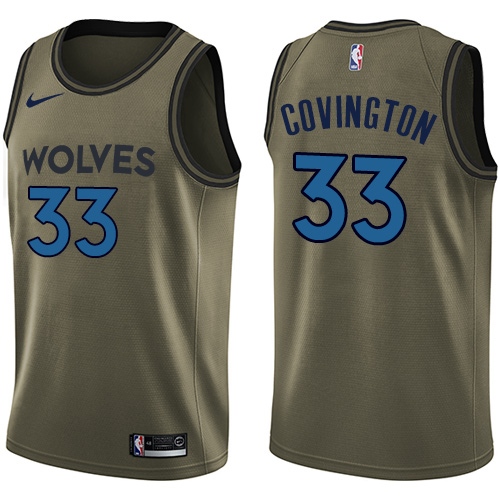 Minnesota Timberwolves #33 Robert Covington Green Swingman Salute to Service Jersey Mens