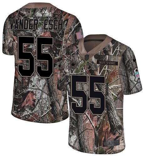 Cowboys #55 Leighton Vander Esch Camo Youth Stitched Limited Rush Realtree Jersey