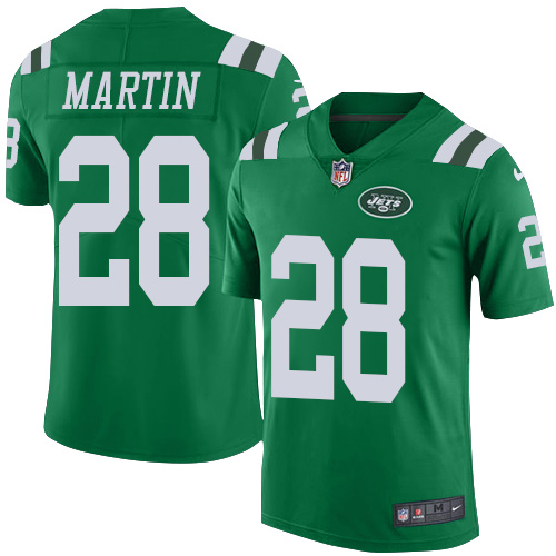 Jets #28 Curtis Martin Green Youth Stitched Limited Rush Jersey