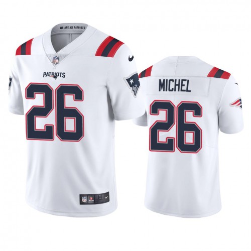 New England New England Patriots #26 Sony Michel Men's White 2020 Vapor Limited Jersey Men's