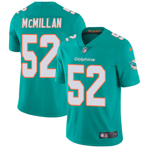 Miami Dolphins #52 Raekwon McMillan Aqua Green Team Color Youth Stitched Vapor Untouchable Limited Jersey Youth