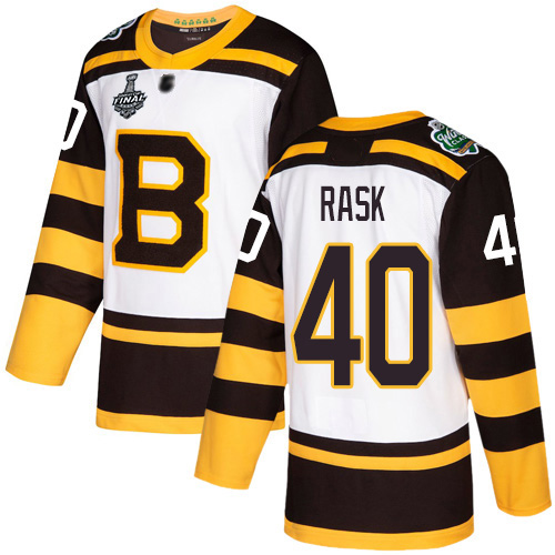 Adidas Boston Bruins #40 Tuukka Rask White Authentic 2019 Winter Classic Stanley Cup Final Bound Youth Stitched Jersey Youth
