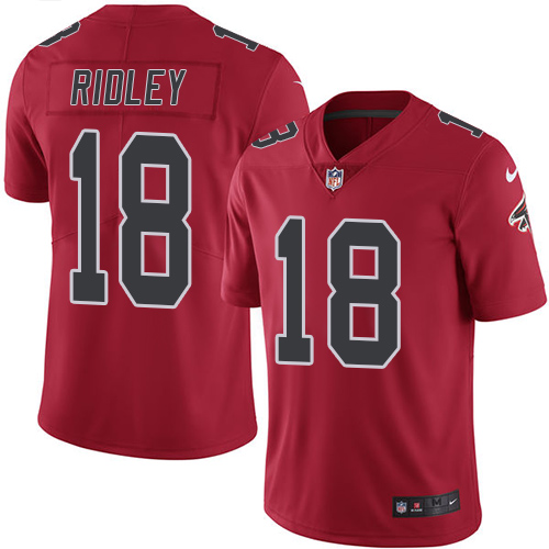 Falcons #18 Calvin Ridley Red Men's Stitched Limited Rush Jersey