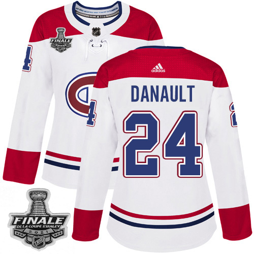 Adidas Montreal Canadiens #24 Phillip Danault White Road Authentic Women's 2021 Stanley Cup Final Patch Jersey Womens