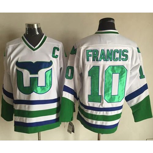 Hartford Whalers #10 Ron Francis White CCM Throwback Stitched Jersey Men's