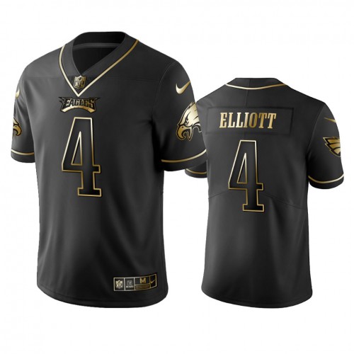 Philadelphia Eagles #4 Jake Elliott Black Golden Limited Edition Stitched Jersey Men's