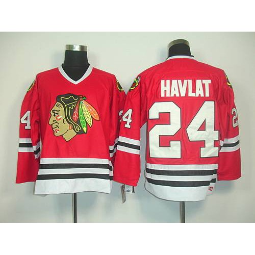 Chicago Blackhawks #24 Martin Havlat Red CCM Throwback Stitched Jersey Men's