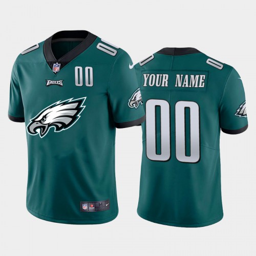 Philadelphia Eagles Custom Green Men's Big Team Logo Player Vapor Limited Jersey