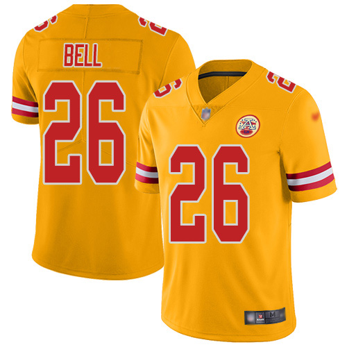 Kansas City Chiefs #26 Le'Veon Bell Gold Men's Stitched Limited Inverted Legend Jersey Men's