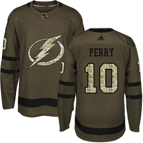Adidas Tampa Bay Lightning #10 Corey Perry Green Salute to Service Stitched Jersey Men's