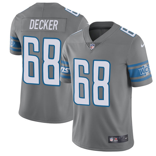 Detroit Lions #68 Taylor Decker Gray Men's Stitched Limited Rush Jersey Men's