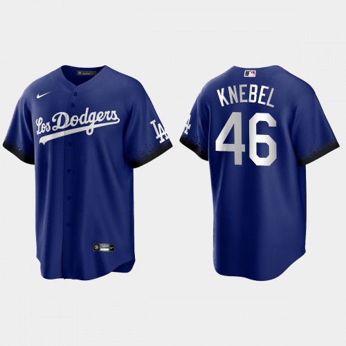 Los Angeles Los Angeles Dodgers #46 Corey Knebel Men's 2021 City Connect Game Jersey Royal Men's
