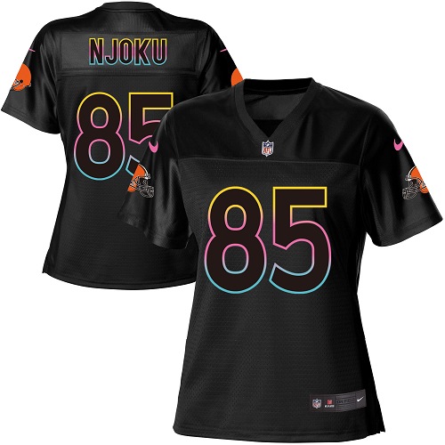 Browns #85 David Njoku Black Women's Fashion Game Jersey