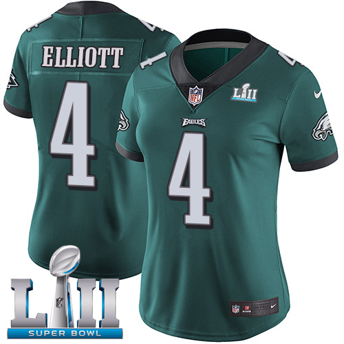 Philadelphia Eagles #4 Jake Elliott Midnight Green Team Color Super Bowl LII Women's Stitched Vapor Untouchable Limited Jersey Womens