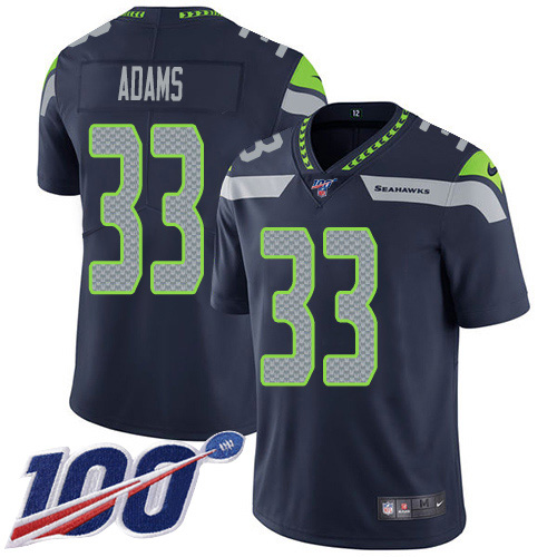Seahawks #33 Jamal Adams Steel Blue Team Color Men's Stitched 100th Season Vapor Untouchable Limited Jersey