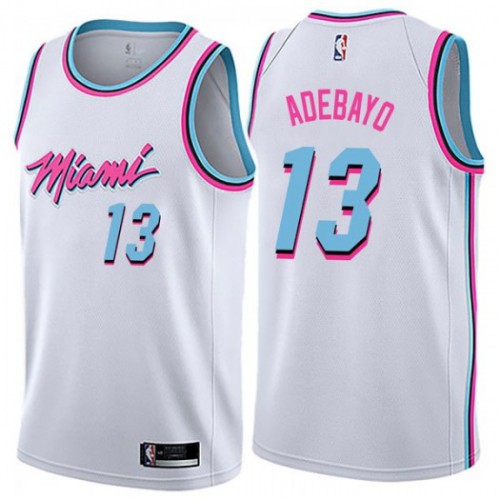 Miami Heat #13 Bam Adebayo White Youth Swingman City Edition Jersey Youth