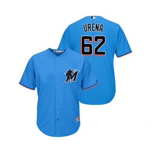 Miami Marlins #62 Jose Urena Blue Alternate 2019 Cool Base Stitched Jersey Men's