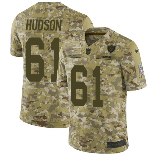 Las Vegas Raiders #61 Rodney Hudson Camo Men's Stitched Limited 2018 Salute To Service Jersey Men's