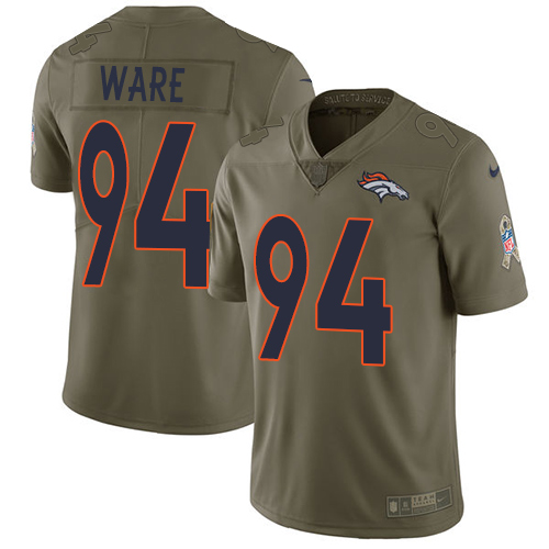 Denver Broncos #94 DeMarcus Ware Olive Youth Stitched Limited 2017 Salute to Service Jersey Youth