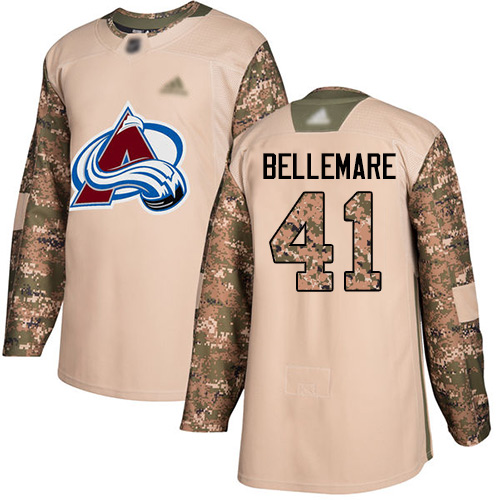 Adidas Colorado Avalanche #41 Pierre-Edouard Bellemare Camo Authentic 2017 Veterans Day Stitched Youth Jersey Youth