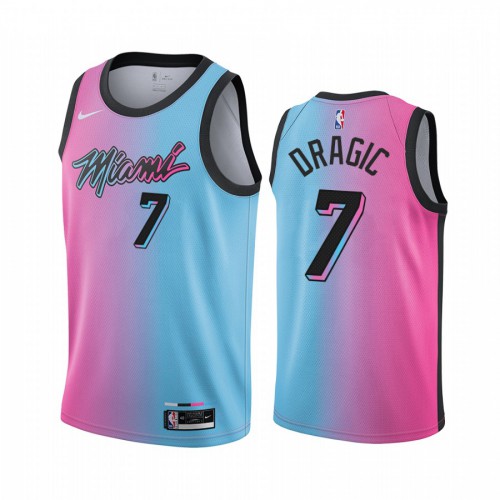 Miami Heat #7 Goran Dragic Blue Pink Womens Swingman 2020-21 City Edition Jersey Womens
