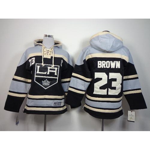 Los Angeles Kings #23 Dustin Brown Black Sawyer Hooded Sweatshirt Stitched Youth Jersey Youth