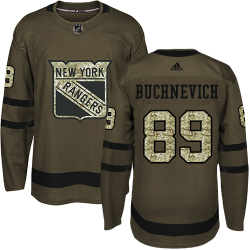 Adidas New York Rangers #89 Pavel Buchnevich Green Salute to Service Stitched Youth Jersey Youth