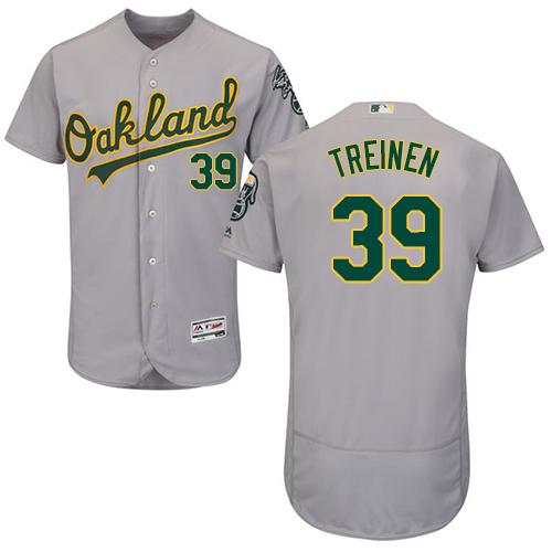 Oakland Athletics #39 Blake Treinen Grey Flexbase Authentic Collection Stitched Jersey Men's