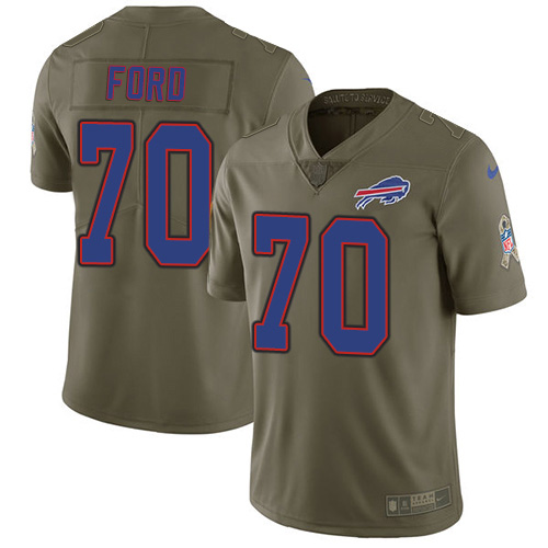 Buffalo Bills #70 Cody Ford Olive Men's Stitched Limited 2017 Salute To Service Jersey Men's