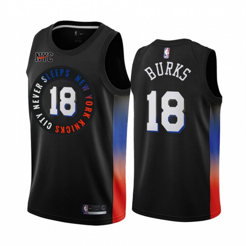 New York Knicks #18 Alec Burks Black Womens Swingman 2020-21 City Edition Jersey Womens