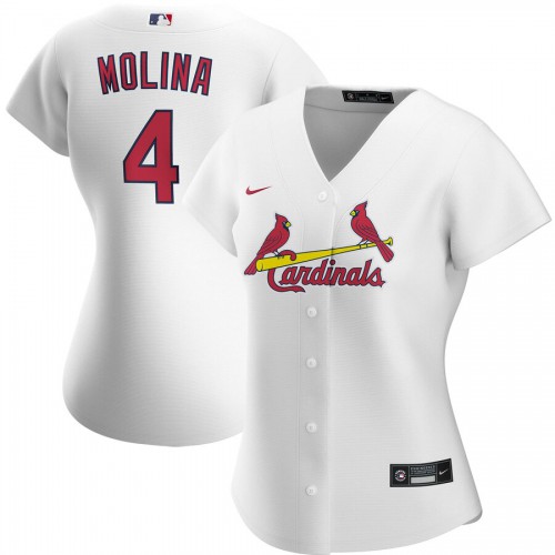 St. Louis St.Louis Cardinals #4 Yadier Molina Women's Home 2020 Player Jersey White Womens
