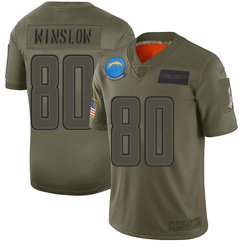 Los Angeles Chargers #80 Kellen Winslow Camo Youth Stitched Limited 2019 Salute to Service Jersey Youth