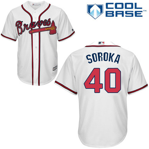 Atlanta Braves #40 Mike Soroka White New Cool Base Stitched Jersey Men's