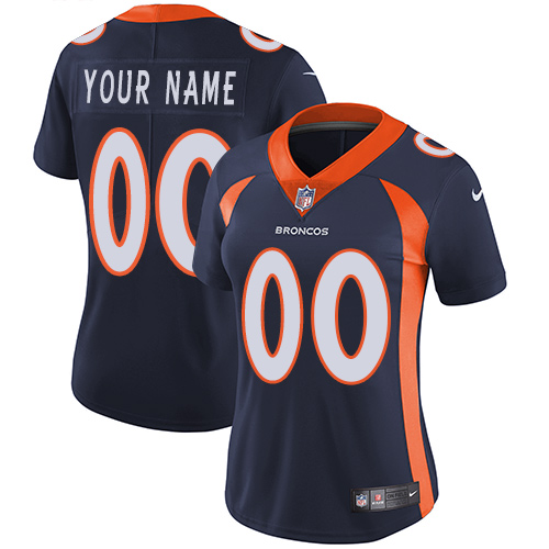 Denver Broncos Customized Navy Blue Alternate Stitched Vapor Untouchable Limited Women's Jersey