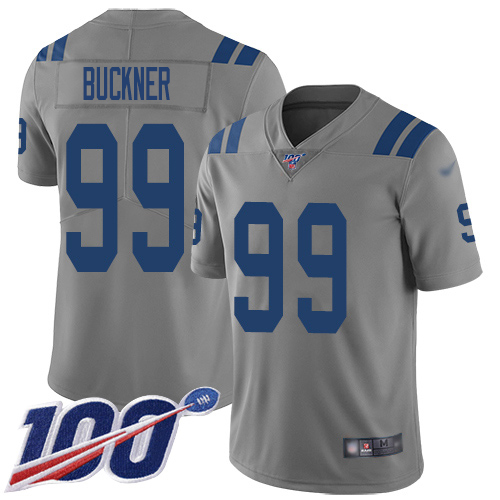 Indianapolis Colts #99 DeForest Buckner Gray Youth Stitched Limited Inverted Legend 100th Season Jersey Youth