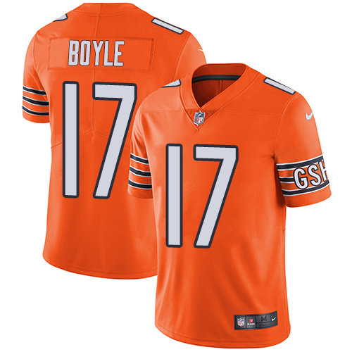Bears #17 Tim Boyle Orange Men's Stitched Limited Rush Jersey