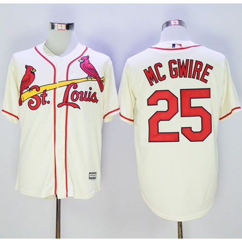 St.Louis Cardinals #25 Mark McGwire Cream New Cool Base Stitched Jersey Men's