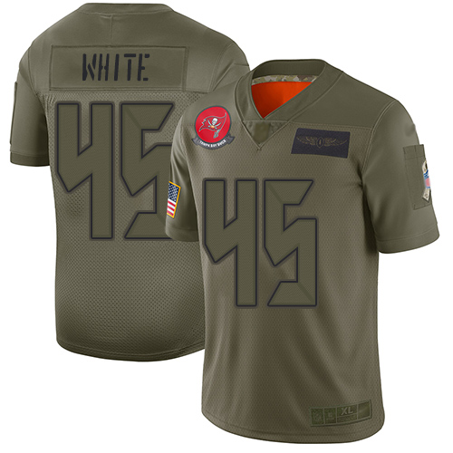 Buccaneers #45 Devin White Camo Men's Stitched Limited 2019 Salute To Service Jersey
