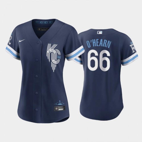 Kansas City Kansas City Royals #66 Ryan O'Hearn Women's Replica 2022 City Connect Navy Jersey Womens