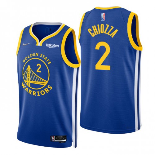 Golden State Warriors #2 Chris Chiozza Royal Mens 2021-22 75th Anniversary Diamond Swingman Jersey - Icon Edition Mens