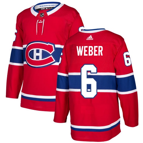 Adidas Montreal Canadiens #6 Shea Weber Red Home Authentic Stitched Jersey Men's
