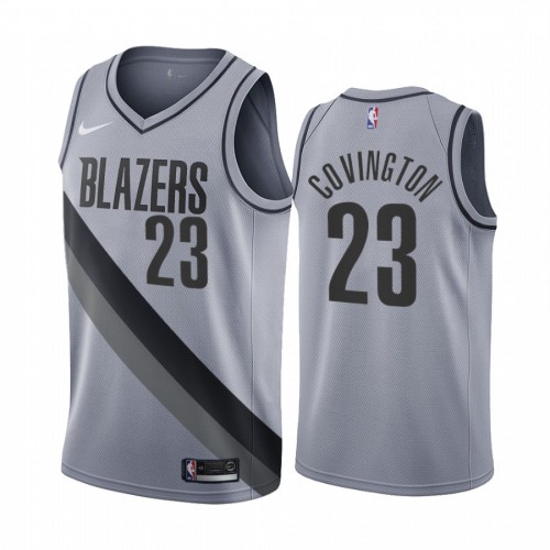 Portland Trail Portland Trail Blazers #23 Robert Covington Gray Womens Swingman 2020-21 Earned Edition Jersey Womens