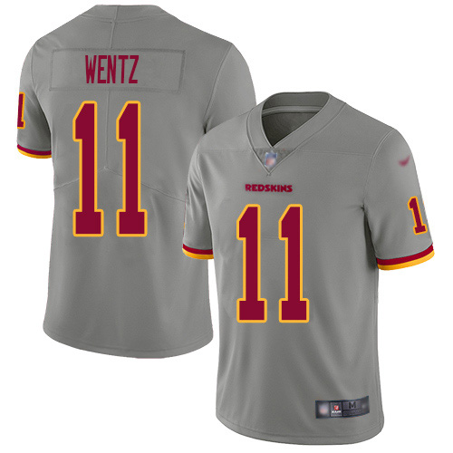 Washington Commanders #11 Carson Wentz Gray Men's Stitched Limited Inverted Legend 100th Season Jersey Men's